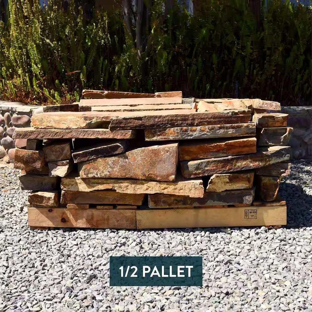 Southwest Boulder & Stone 7 cu. ft. Extra-Large 6 in. to 20 in. Red Natural Ledgestone, Bulk Landscape Rock