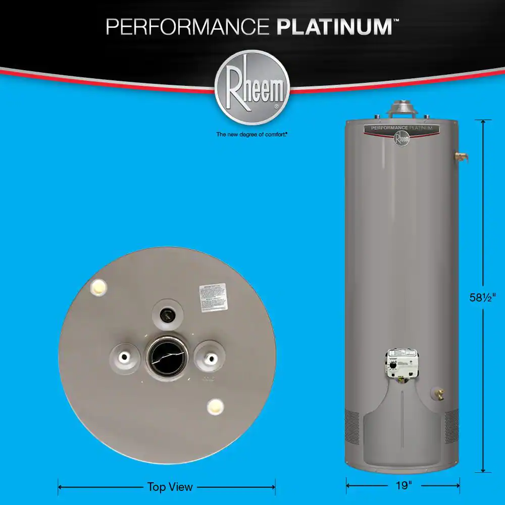 Rheem Performance Platinum 40 Gal. Tall 12 Year 38,000 BTU Ultra Low NOx (ULN) Natural Gas Tank Water Heater