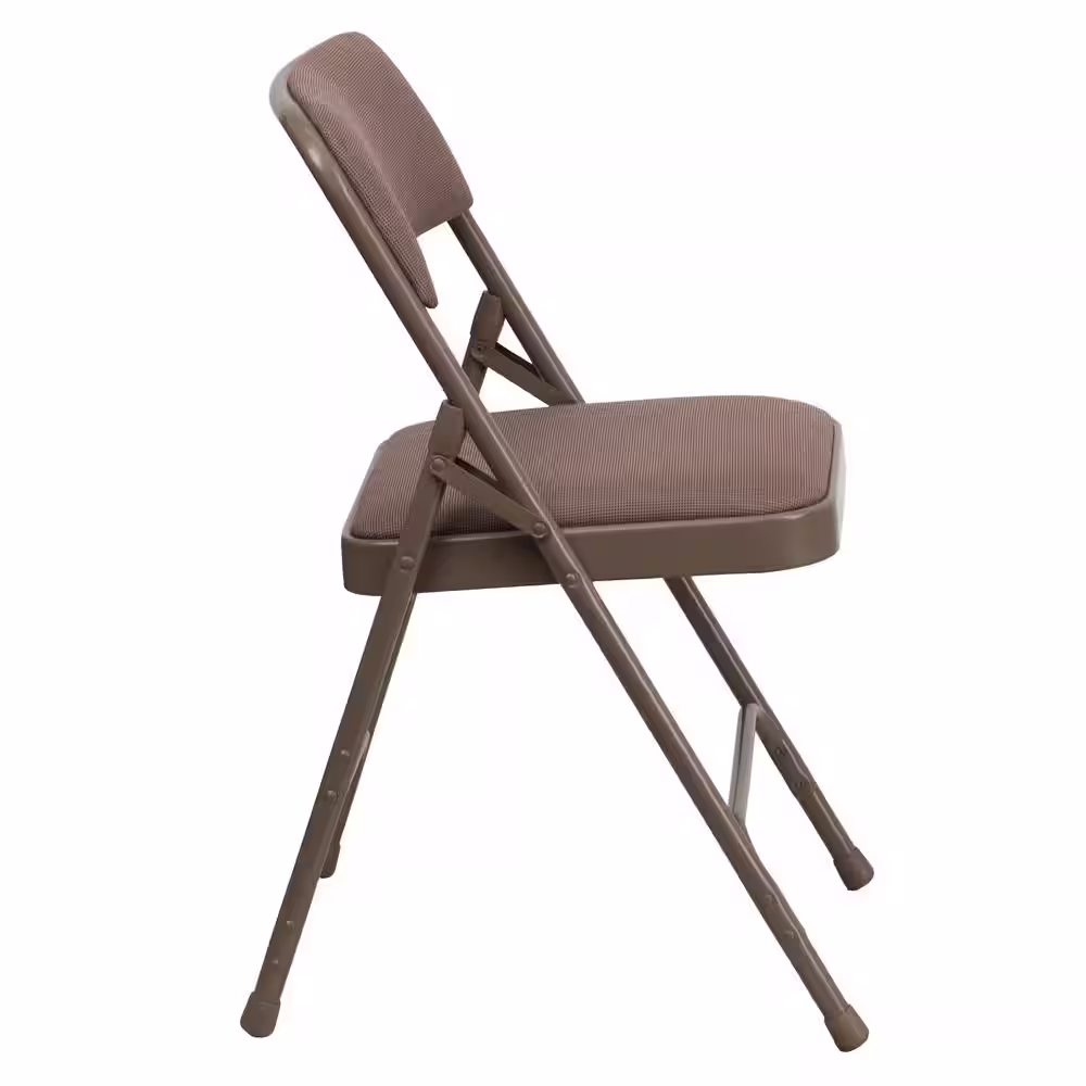 Carnegy Avenue Beige Fabric/Beige Frame Metal Folding Chair (2-Pack)
