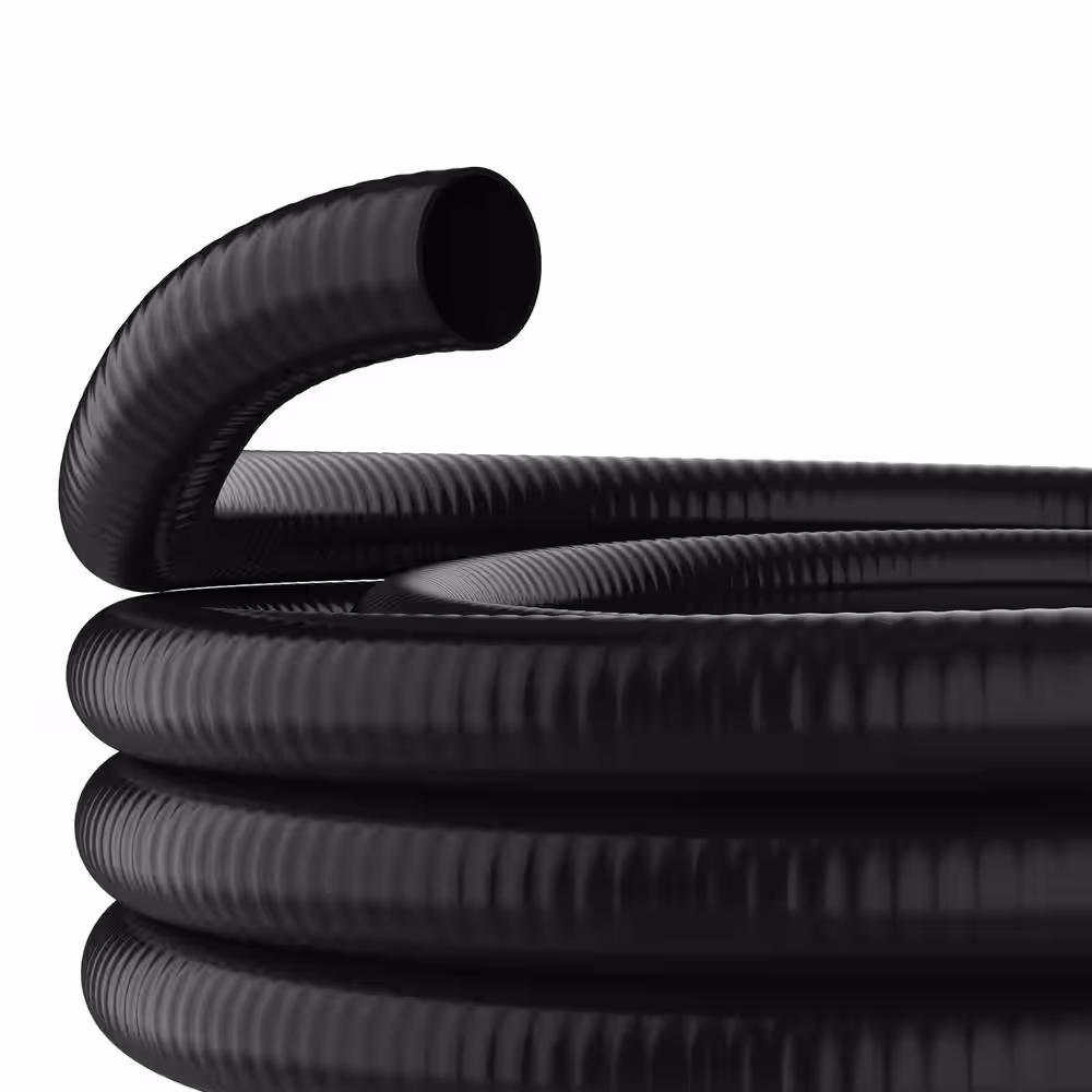 Alpine Corporation 1-1/2 in. x 100 ft. Schedule 40 Black PVC Ultra Flexible Hose for Koi Ponds, Irrigation, Water Gardens and More