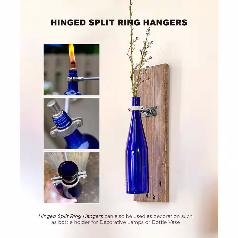 The Plumber's Choice 1/2 in. Hinged Split Ring Pipe Hanger, Galvanized Iron Clamp with 3/8 in. Rod Fitting, for Suspending Tubing (10-Pack)