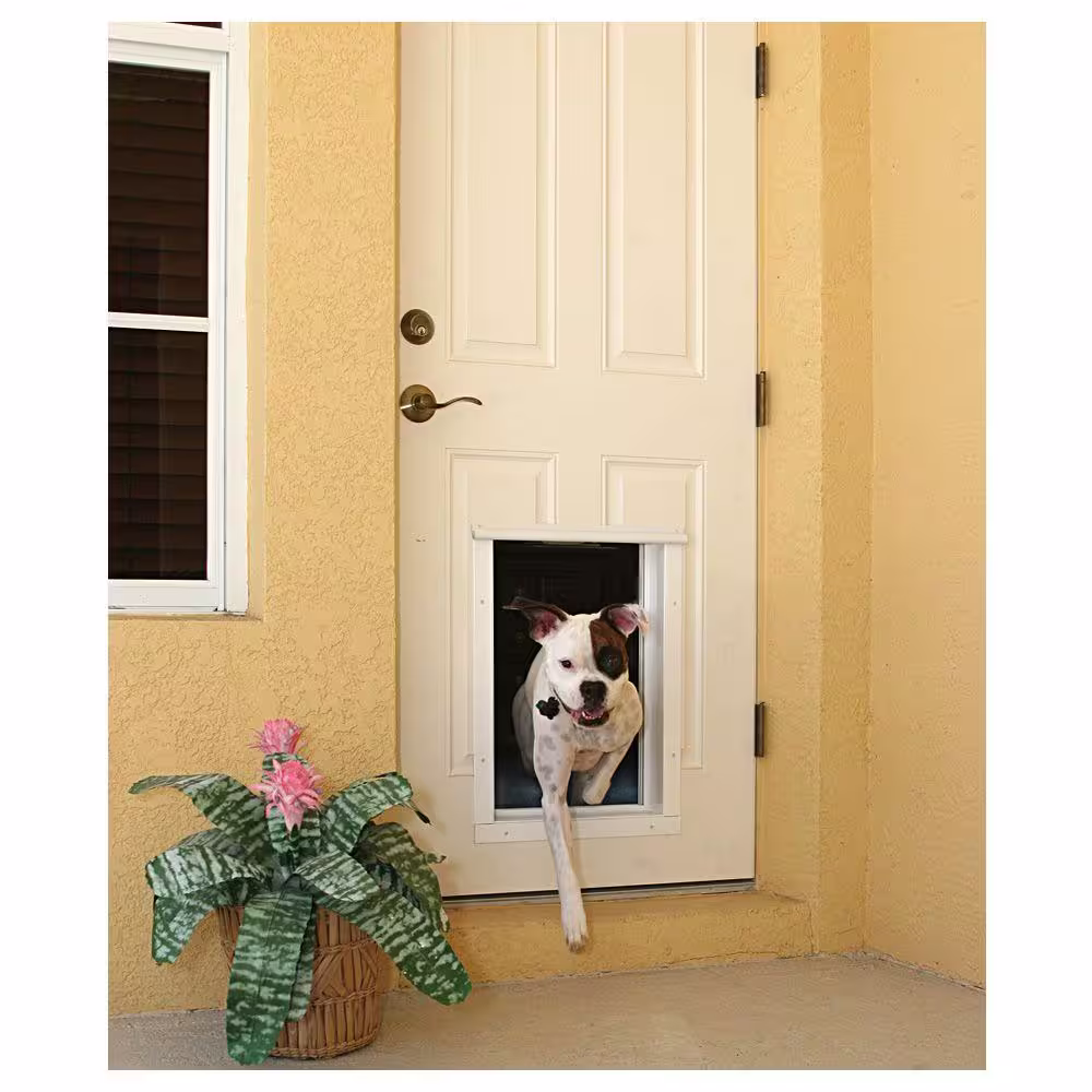 PlexiDor Performance Pet Doors 12.75 in. x 20 in. Large Bronze Door Mount Electronic Dog Door