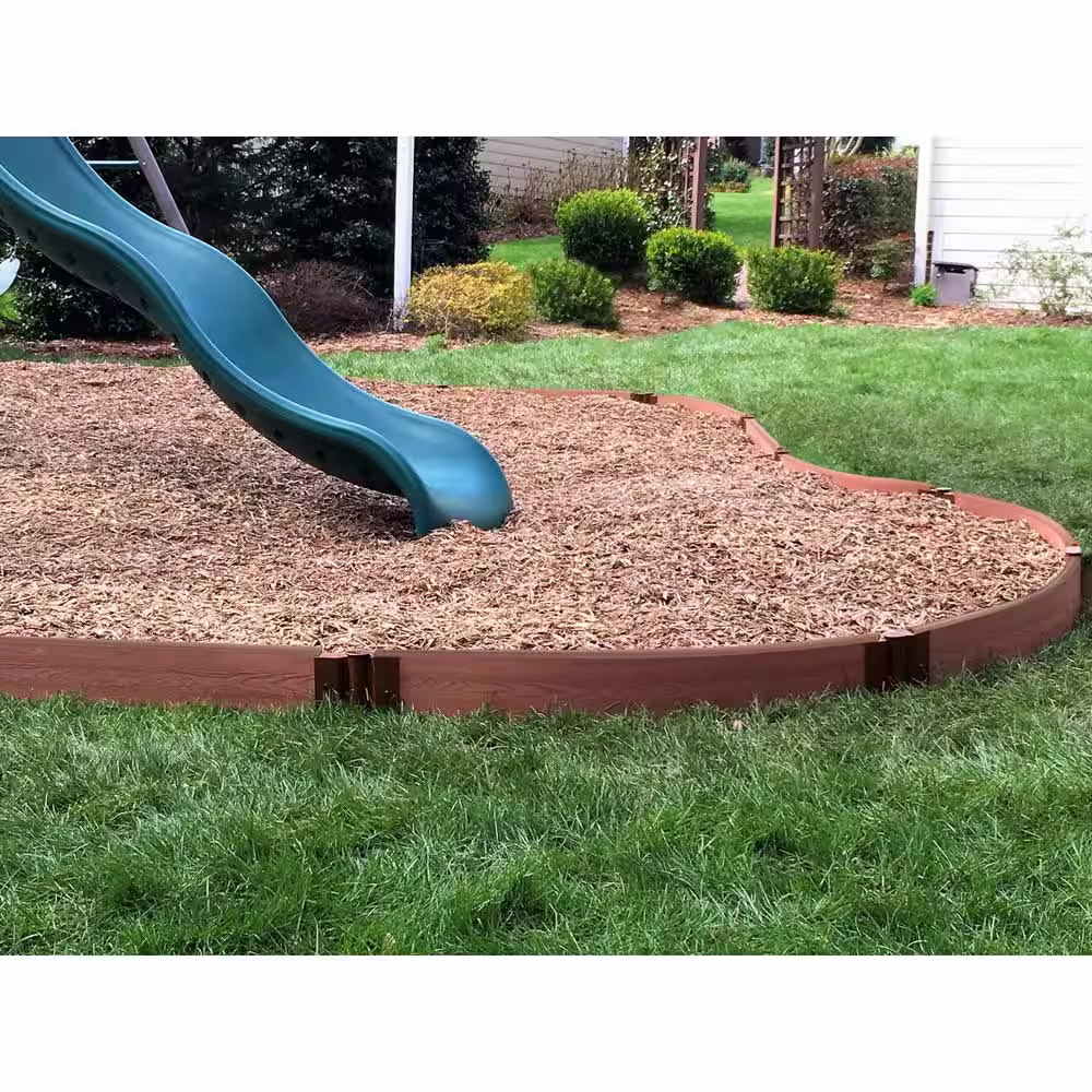 Frame It All 1 in. Profile Tool-Free Classic Sienna 16 ft. Curved Playground Border