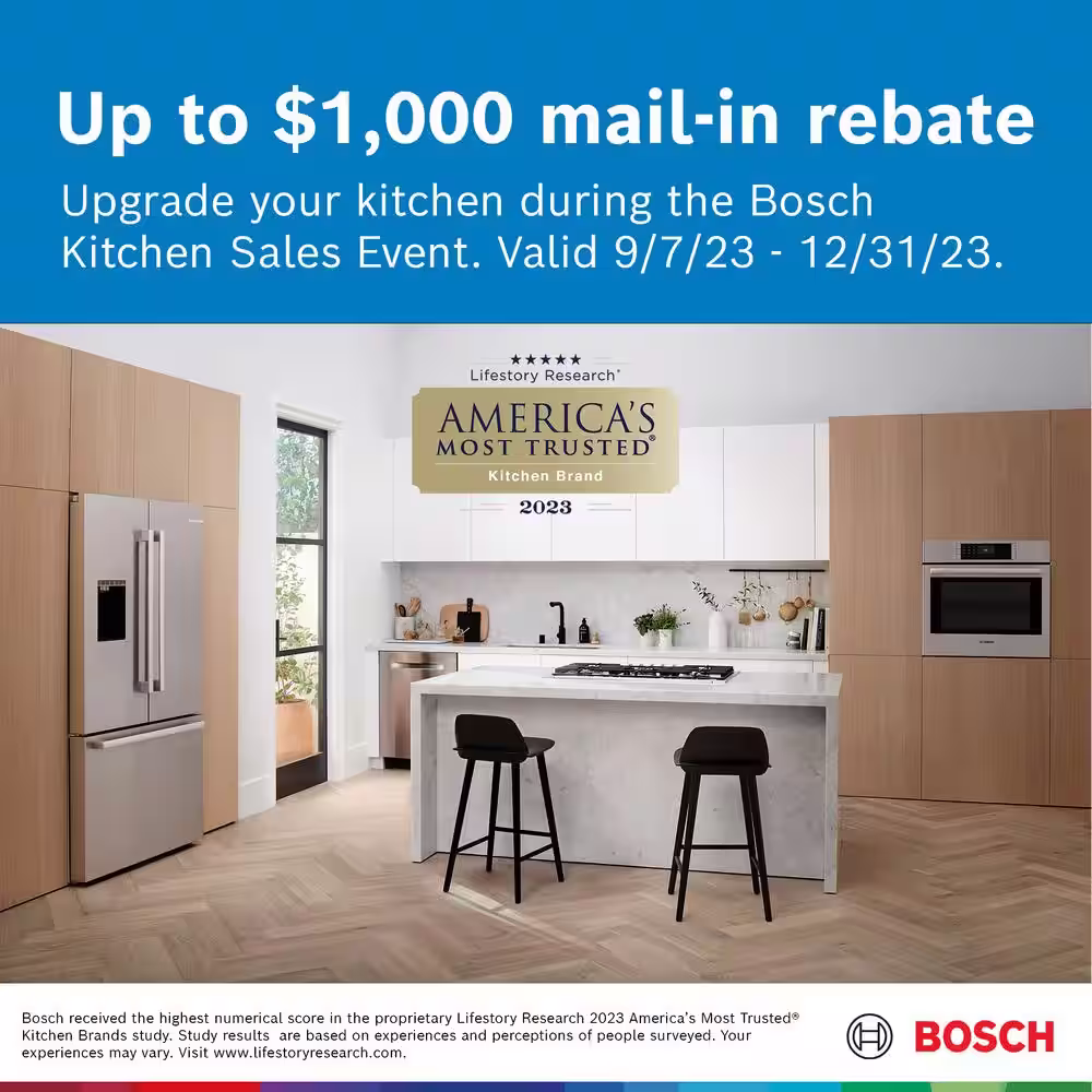 Bosch Benchmark Benchmark Series 36 in. W 19.4 cu. ft. Built-In Smart French Door Refrigerator in Stainless Steel, Counter Depth