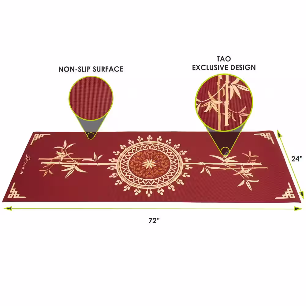 PROSOURCEFIT Tao 72 in. L x 24 in. W x 3/16 in. T Inspired Design Print Yoga Mat Non Slip (12 sq. ft.)