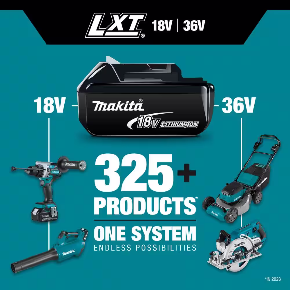 Makita 18V LXT Lithium-Ion Battery and Rapid Optimum Charger Starter Pack (5.0Ah)