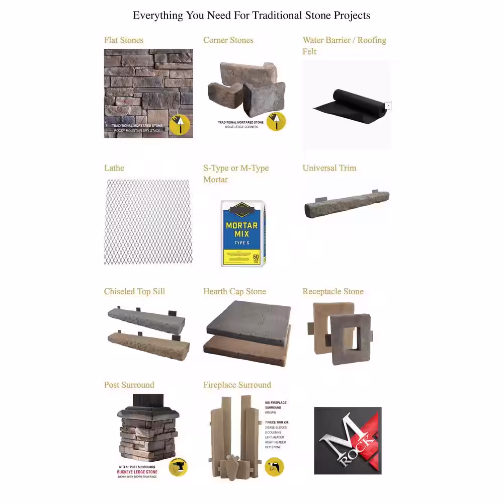 M-Rock Traditional 2.5 to 5 in. x 8 in to 14 in. Glenvar Dry Stack Stone Concrete Stone Veneer (8 sq. ft./bx)