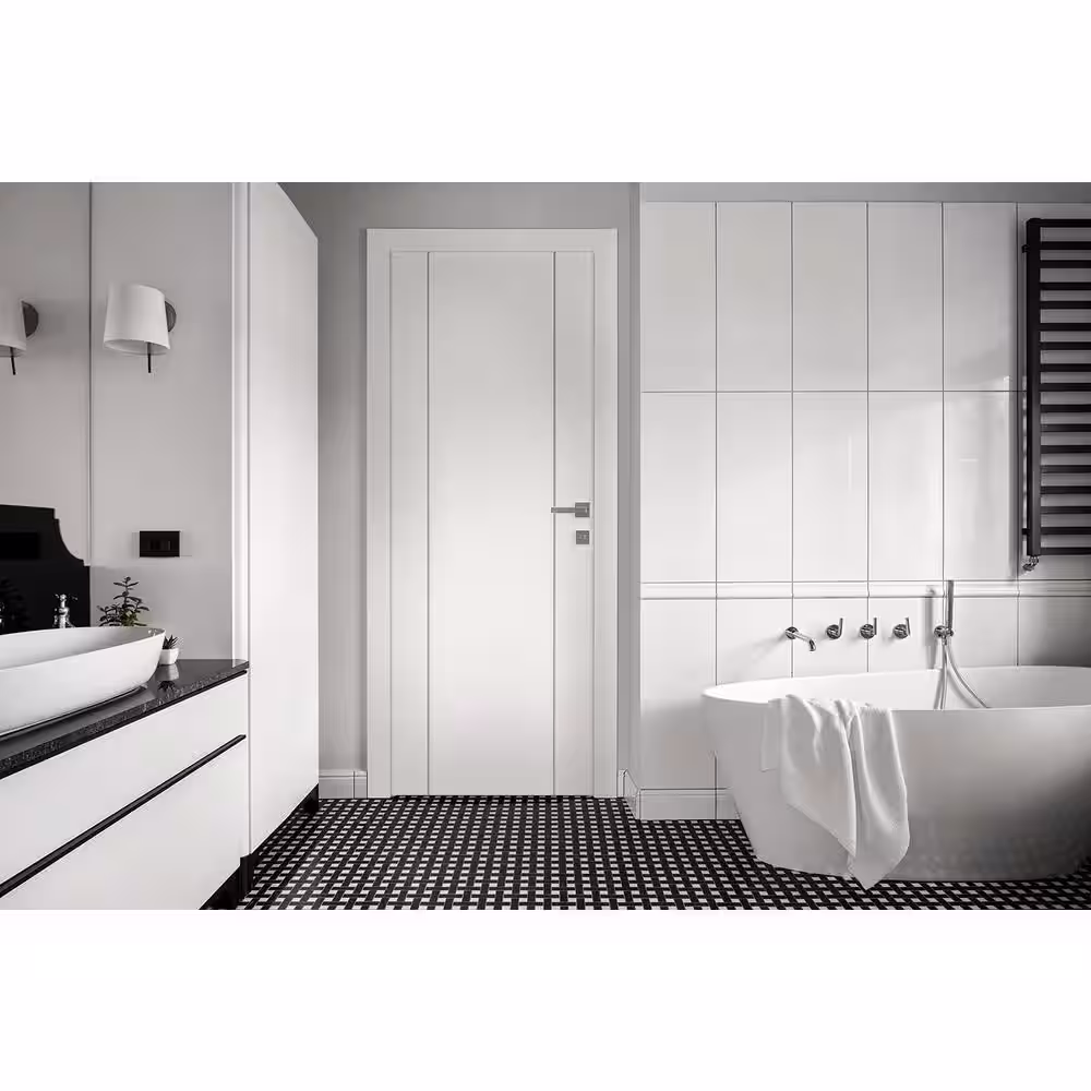 Belldinni 36 in. x 80 in. Smart Pro 2U Right-Hand Solid Composite Core Polar White Prefinished Wood Single Prehung Interior Door