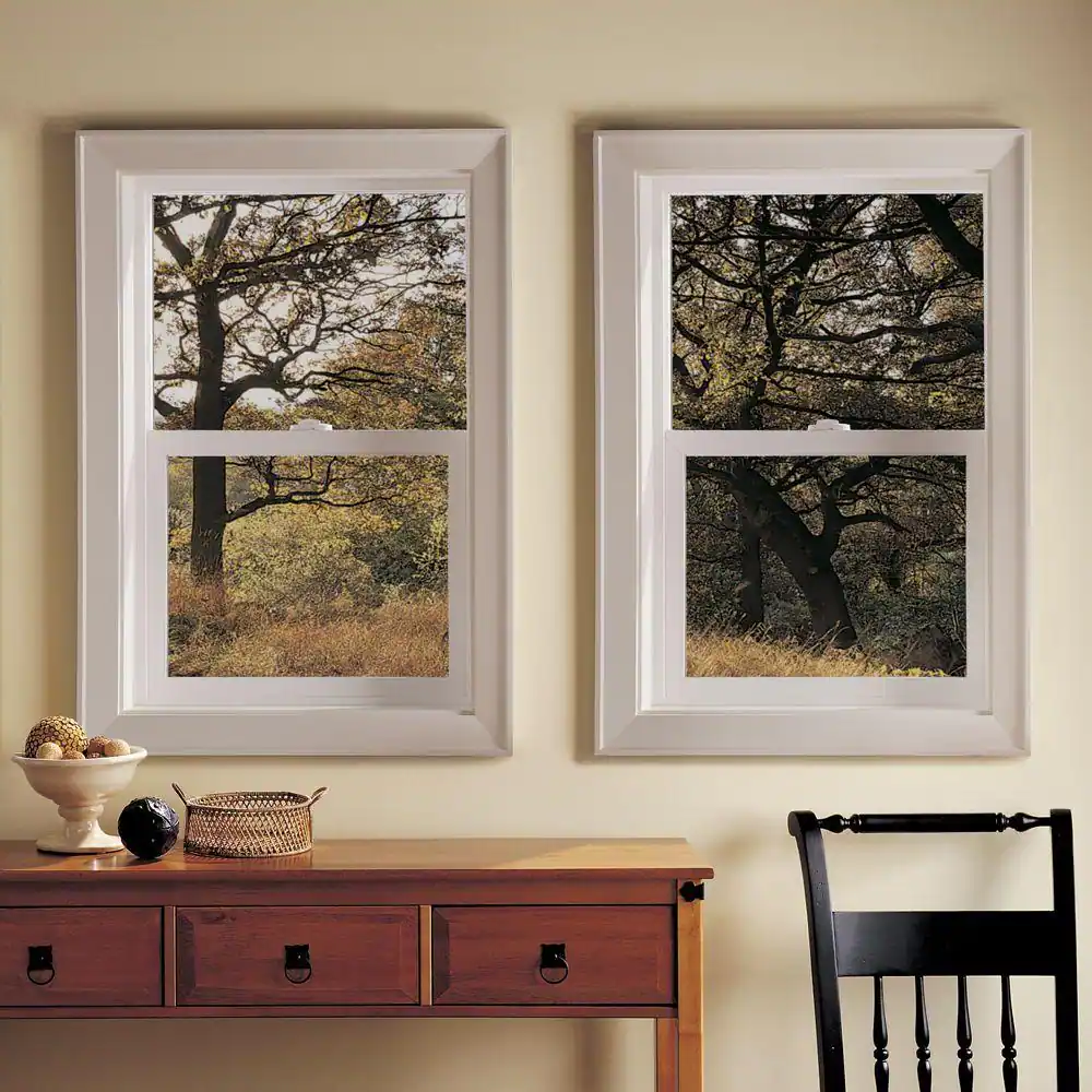 JELD-WEN 47.5 in. x 47.5 in. V-2500 Series Desert Sand Vinyl Single Hung Window with Fiberglass Mesh Screen