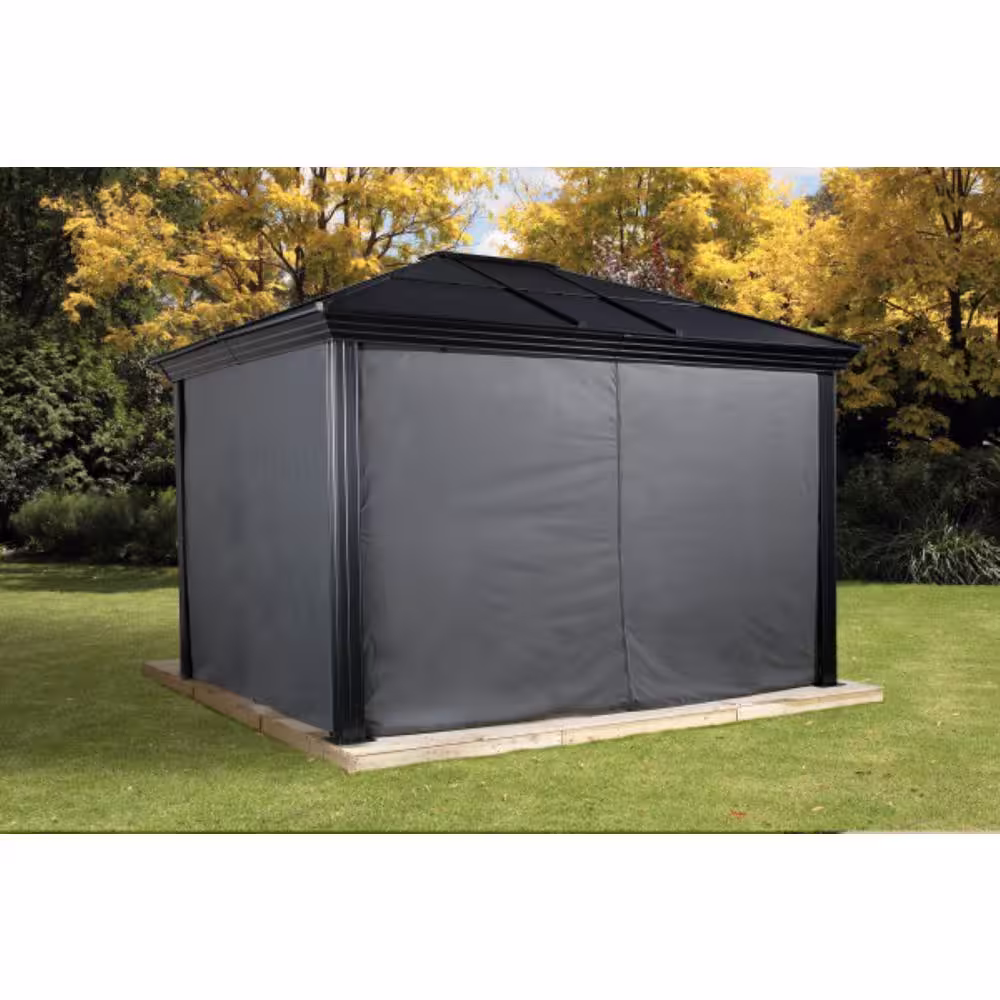 Sojag Cambridge 10 ft. x 12 ft. Grey Polyester Curtains For Gazebo