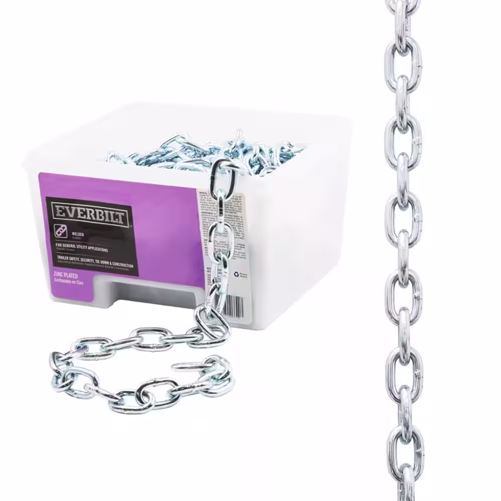 Everbilt 5/16 in. x 1 ft. Grade 43 Zinc Plated Steel High Test Chain