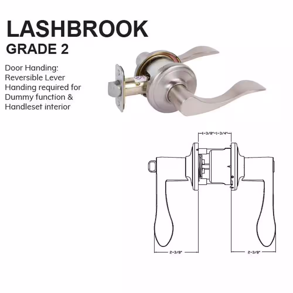 None Bright Brass Grade 2 Lashbrook Privacy (Bed/Bath) Lever