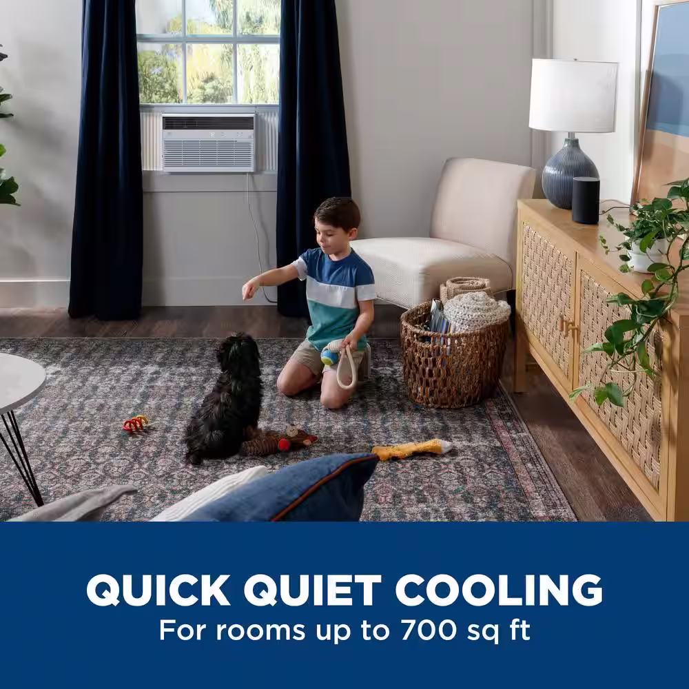GE 14,000 BTU 115-Volt Smart Window Air Conditioner with WiFi and Remote in White, ENERGY STAR