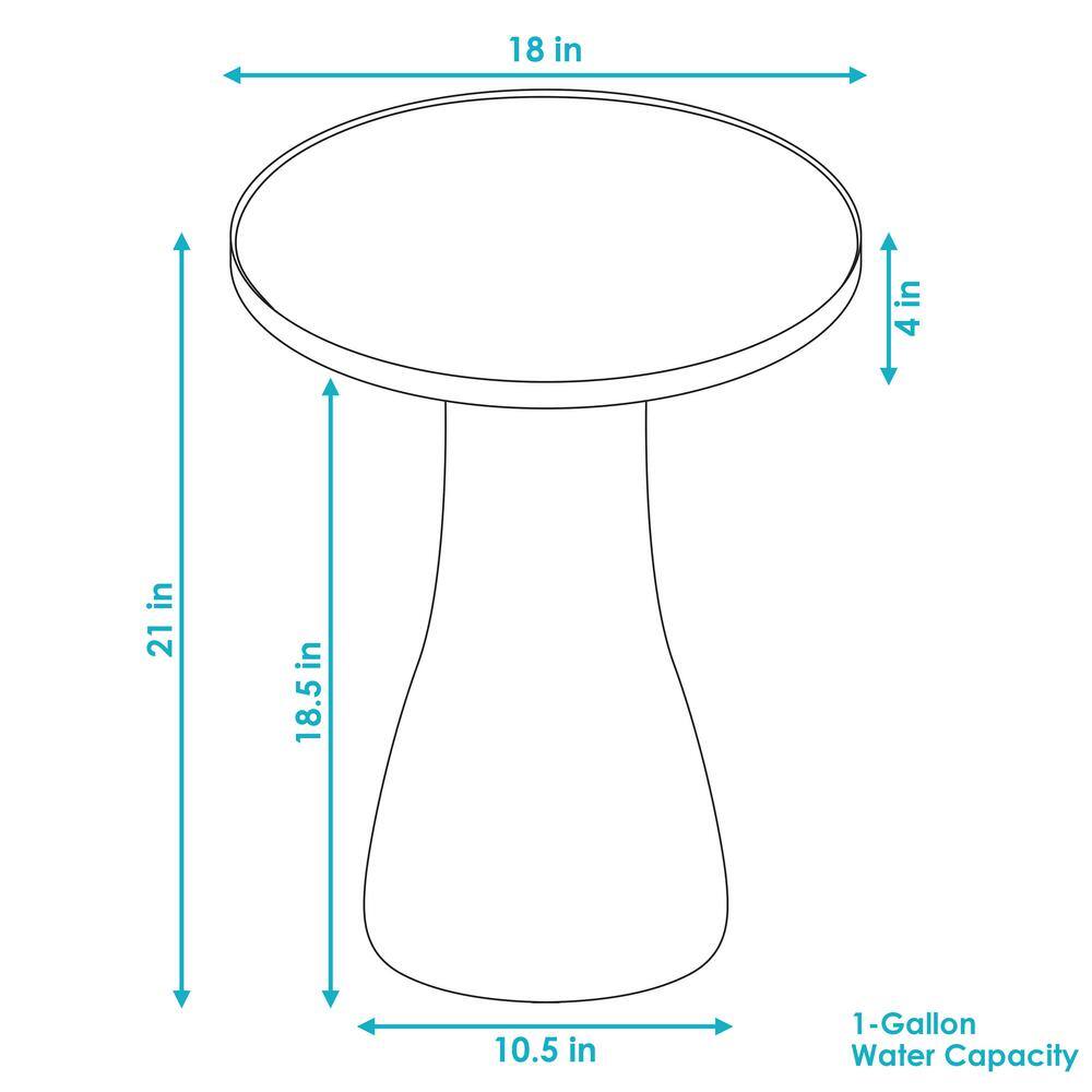 Sunnydaze Decor Classic Seafoam Ceramic Outdoor Bird Bath, UV/Frost Resistant