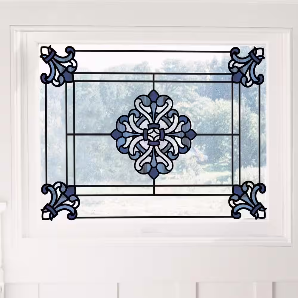 InHome Blue Medici Stained Glass Decal (Set of 2)