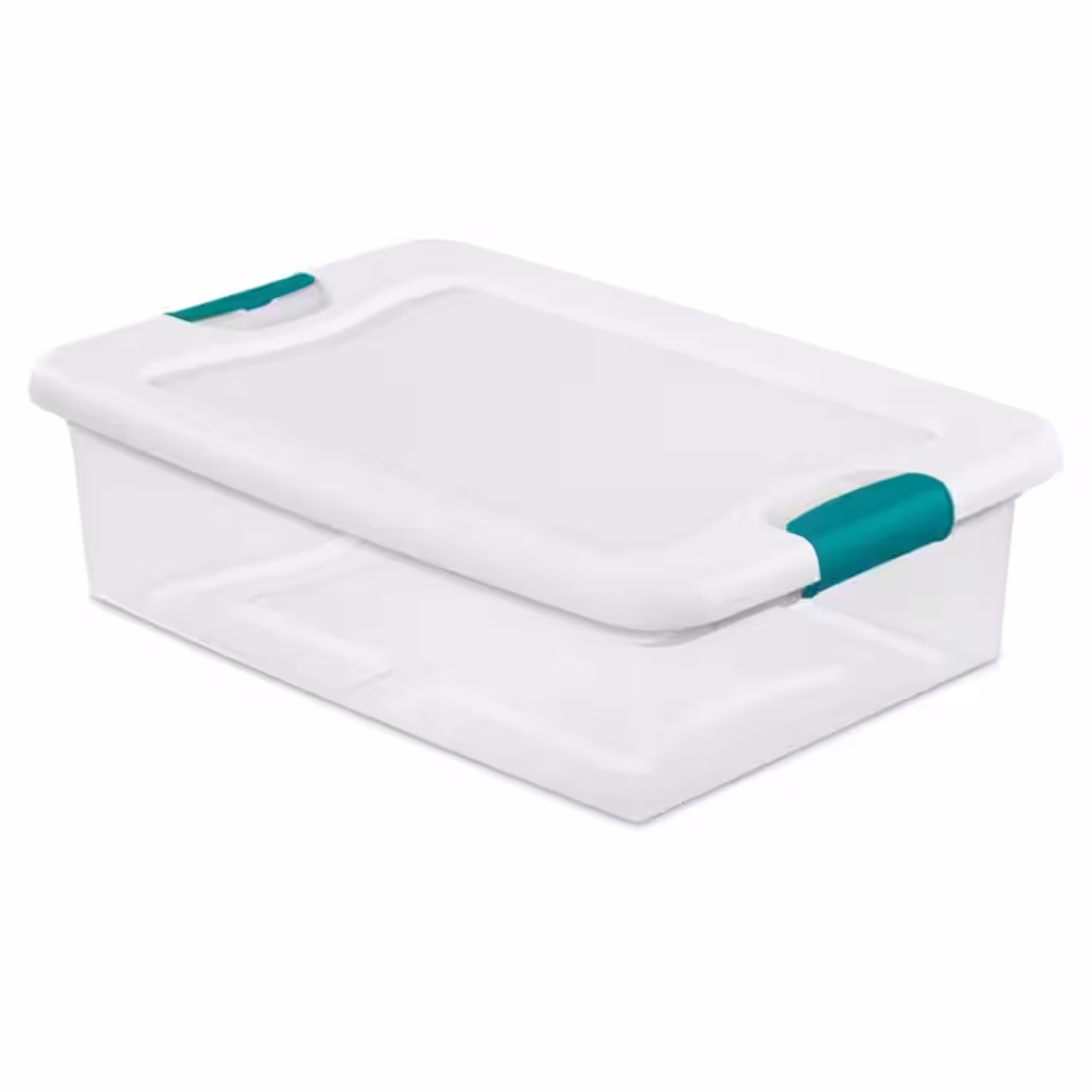 Sterilite 32 qt. Clear Plastic Stackable Storage Box Container (6-Pack)