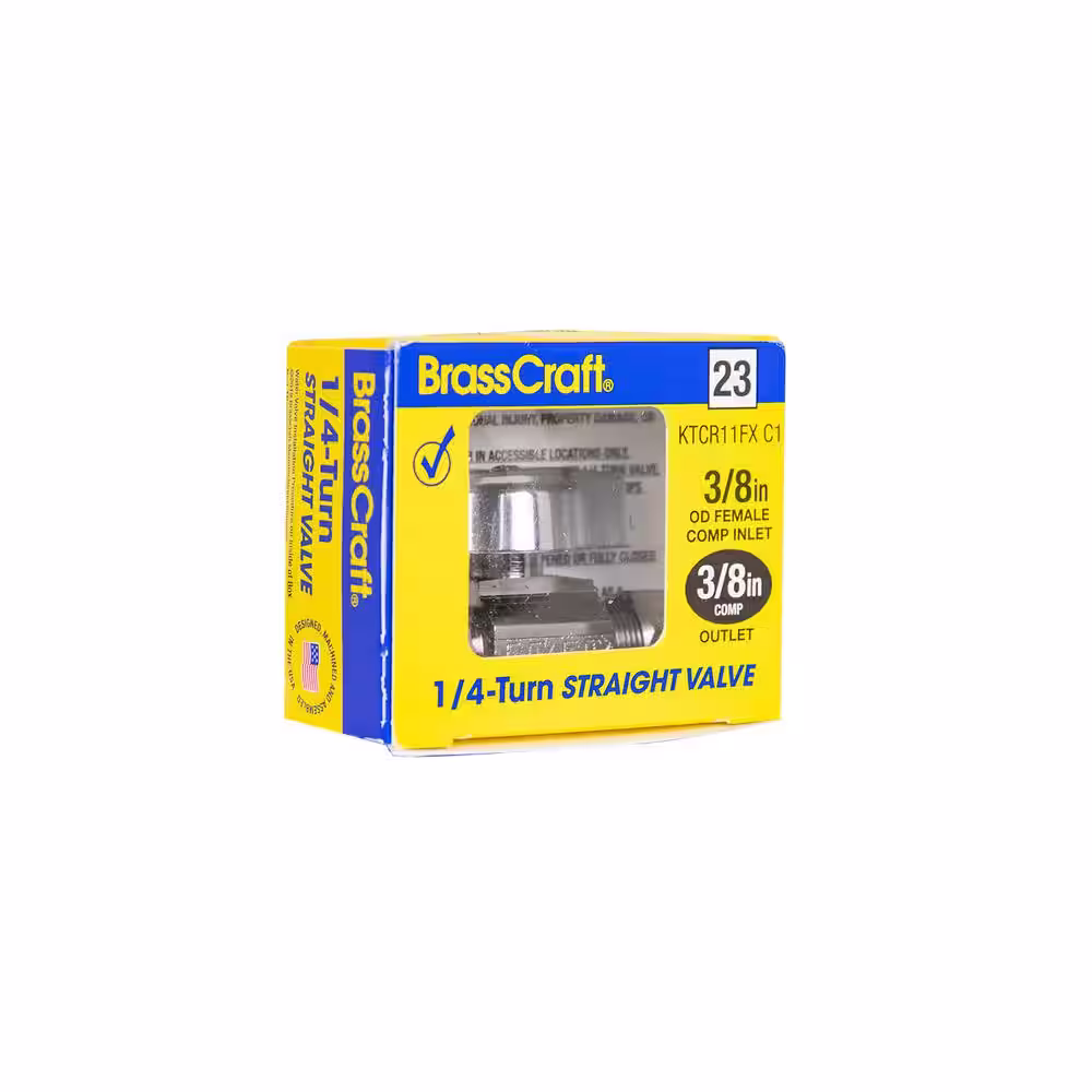 BrassCraft 3/8 in. Female Compression Inlet x 3/8 in. Compression Outlet 1/4-Turn Straight Ball Valve