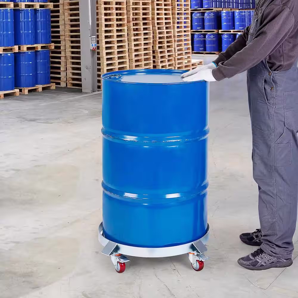 VEVOR 55 Gal. Heavy Duty Drum Dolly 1000 lbs. Load Capacity Dolly Cart Drum Caddy with 4 Swivel Casters Wheel (2-Piece)
