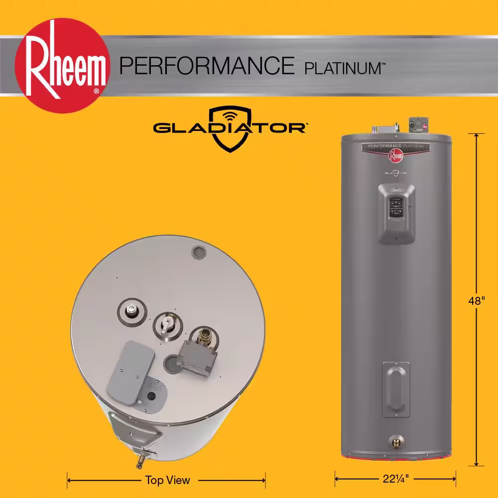 Rheem Gladiator 40 Gal. Medium 12-Year 4500W Electric Tank Water Heater with Leak Detection, Auto Shutoff - WA, OR Version