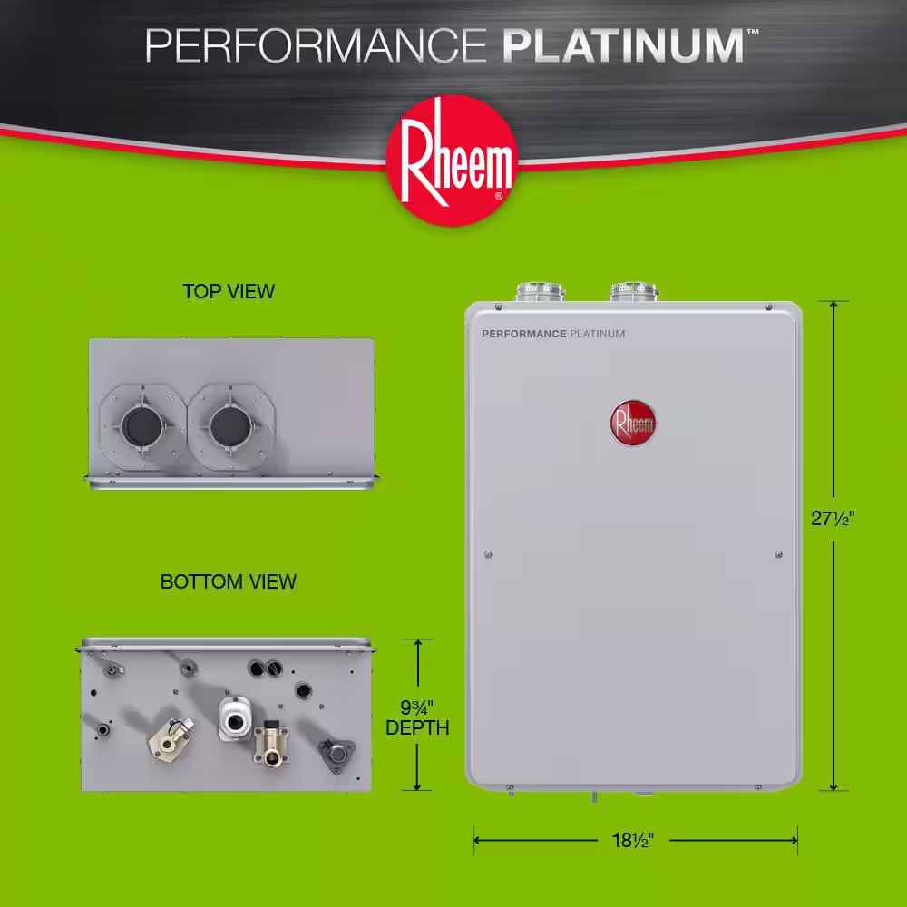 Rheem Performance Platinum 8.4 GPM Natural Gas High Efficiency Indoor Tankless Water Heater