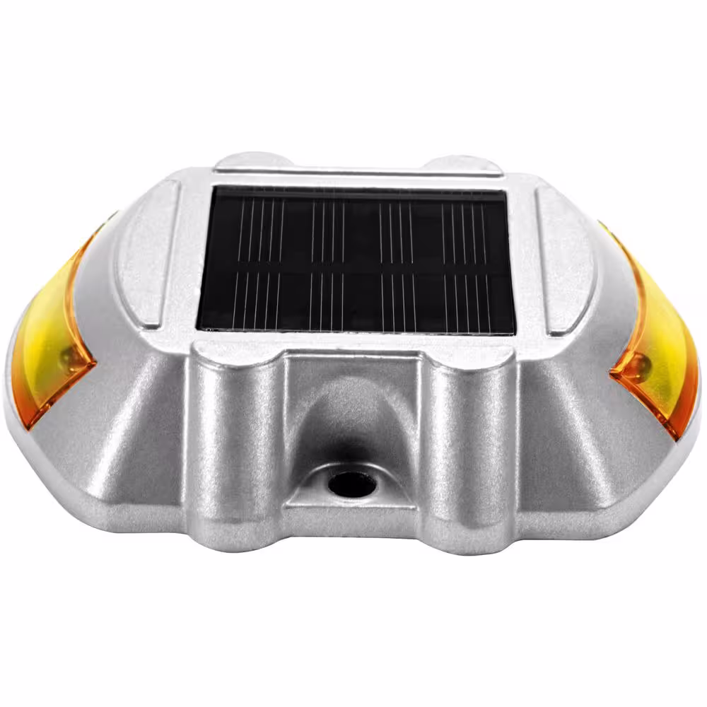 VEVOR Solar Deck Lights 4-Pack Outdoor Waterproof Wireless 6 LEDs Dock Lighting w/ Screw for Deck Path Garden Walkway, Orange