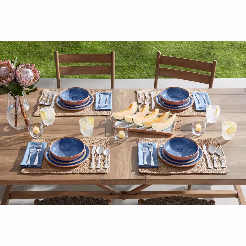 Home Decorators Collection Azria Melamine Salad Plates in Laguna Blue (Set of 6)