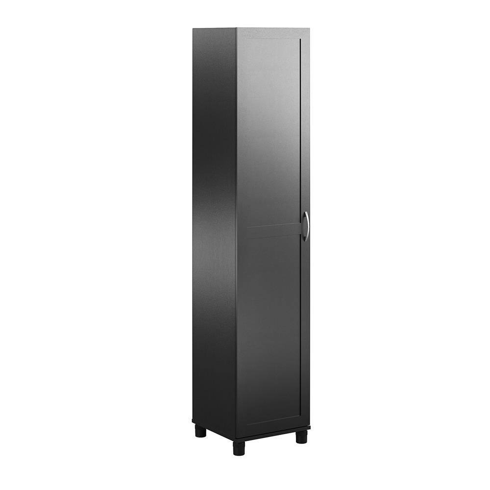 None Lory Framed 15.67 in. W, Utility Cabinet, Black, Wood Closet System