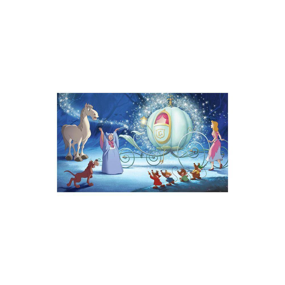 RoomMates 72 in. x 126 in. Disney Princess Cinderella Carriage XL Chair Rail 7-Panel Prepasted Mural