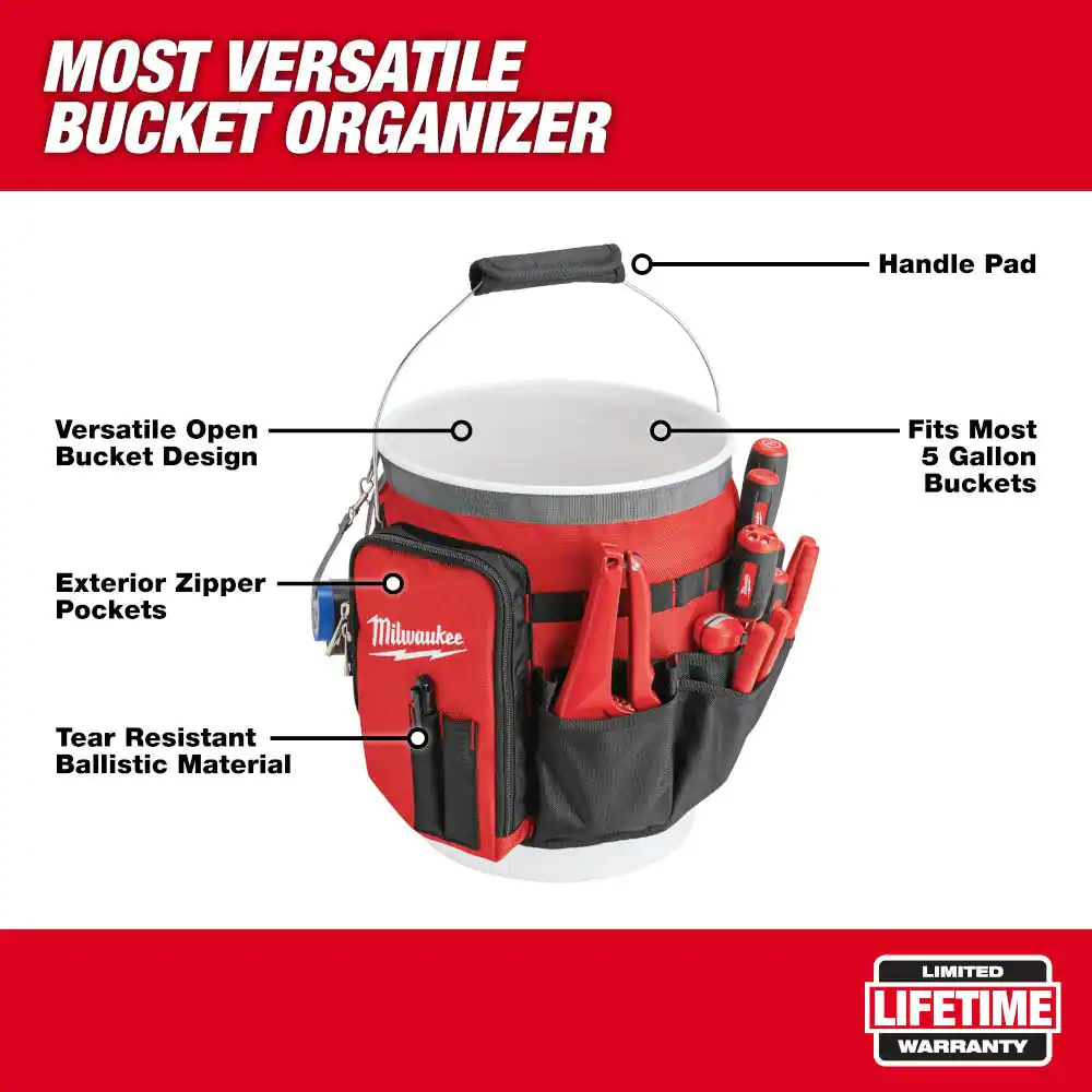 Milwaukee 10 in. Bucket Organizer Tool Bag