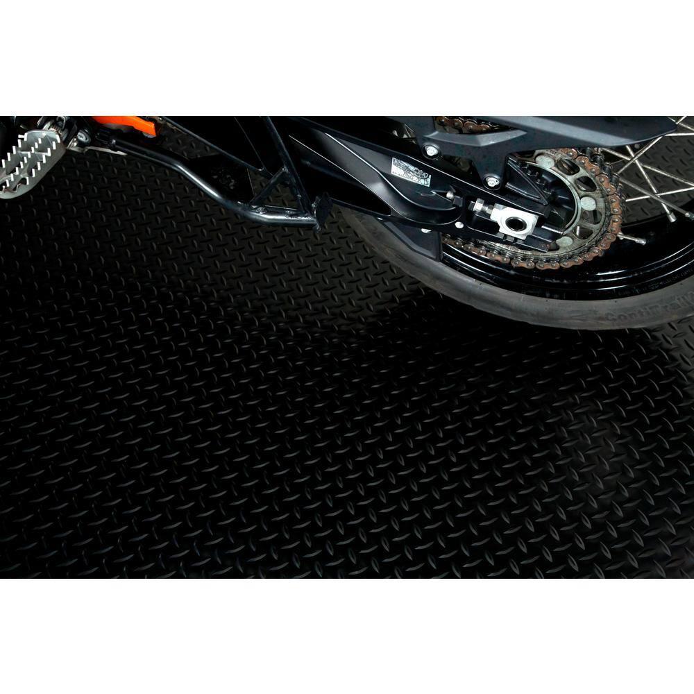 G-Floor Trailer Flooring Midnight Black Diamond Tread Commercial Vinyl Sheet Flooring (8.5 ft. W x 25 ft. L)