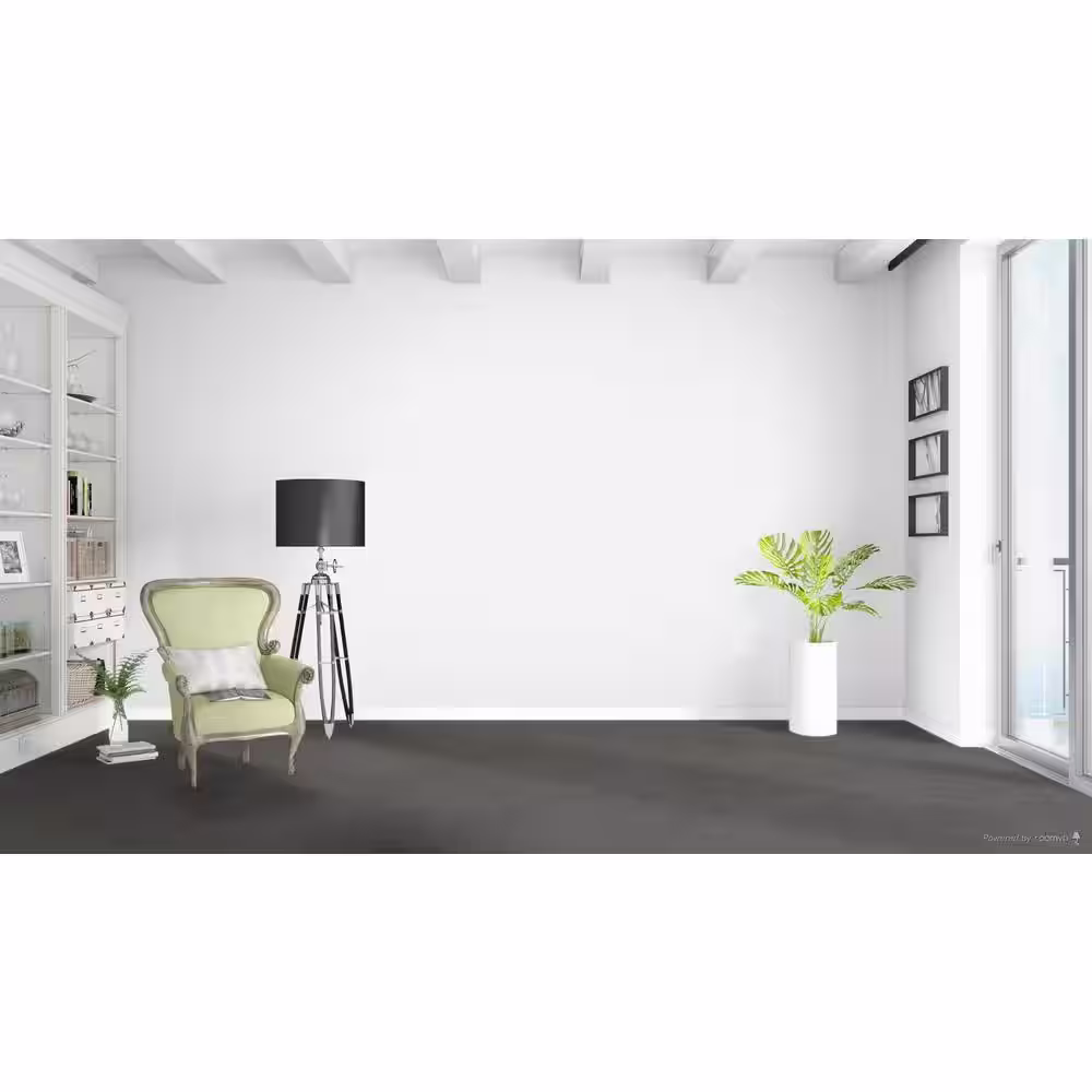 Home Decorators Collection Moonlight  - Sky - Gray 32 oz. SD Polyester Texture Installed Carpet