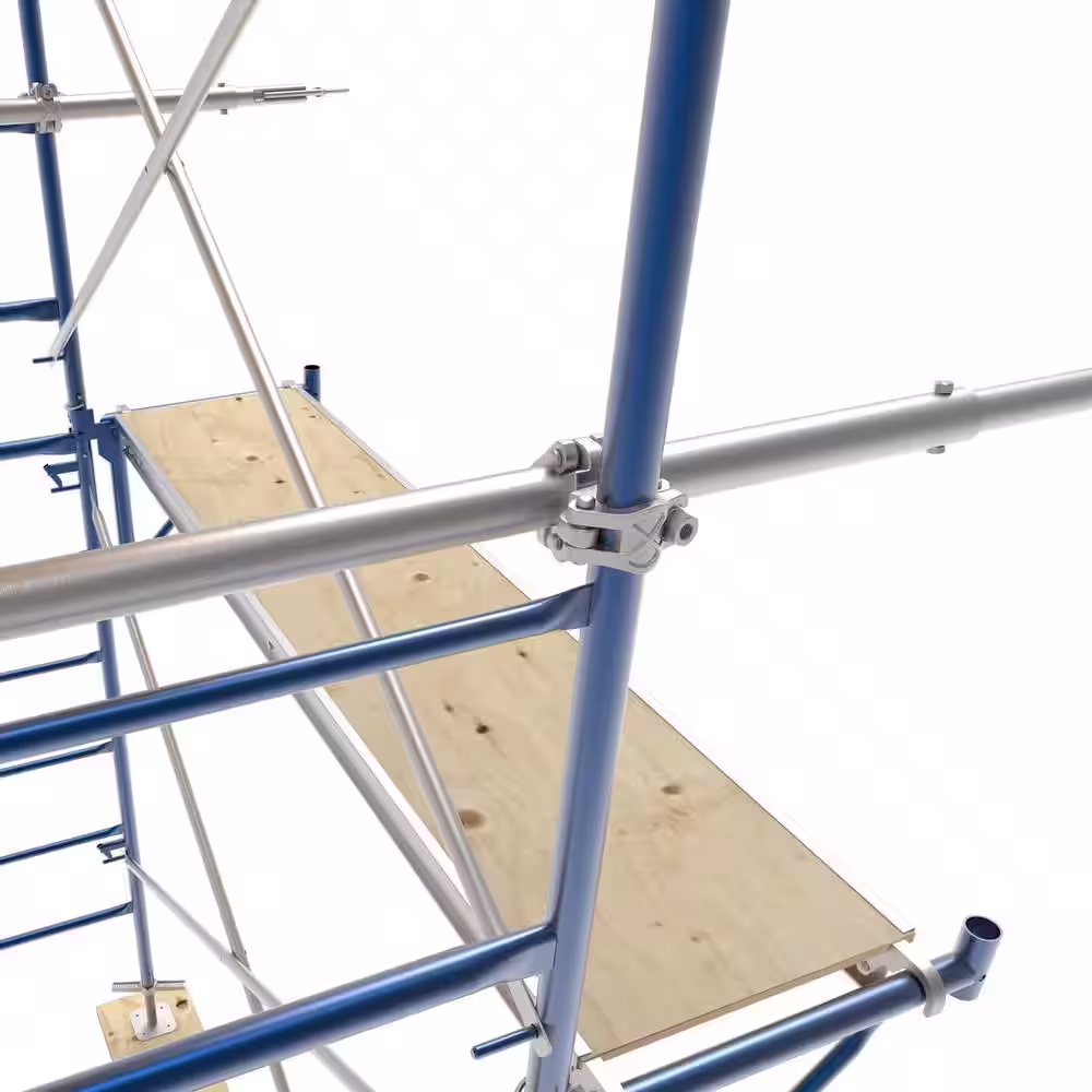 MetalTech 4.25 in. Bolted 90 Degree Fixed Dual Clamp Tool in Galvanized Steel for Securing Scaffold Frames