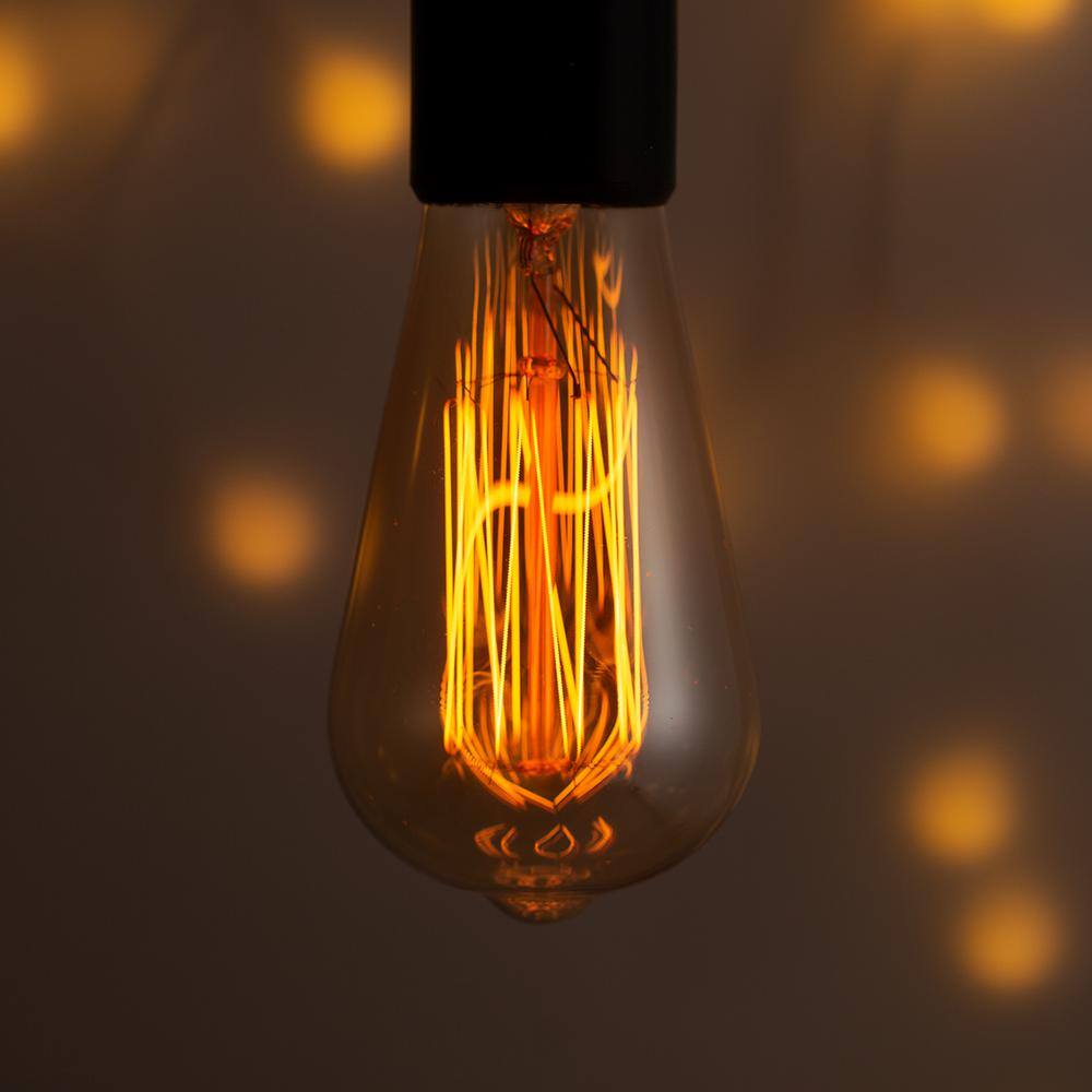 YANSUN 60-Watt Equivalent Vintage ST64 Dimmable E26 Base Incandescent Edison Light Bulb 2700K (6-Pack)