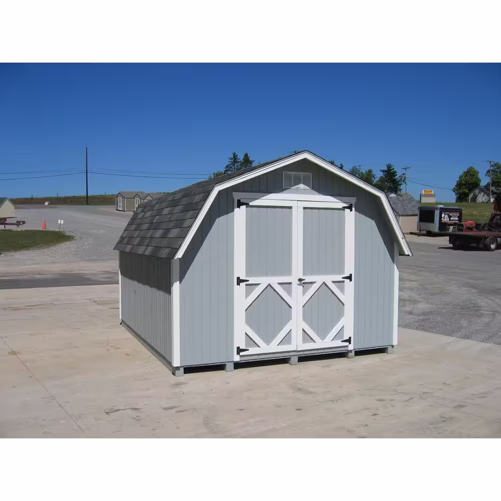 LITTLE COTTAGE CO. Classic Gambrel 8 ft. x 16 ft. Wood Storage Building Precut Kit with 4 ft. Sidewalls with Floor