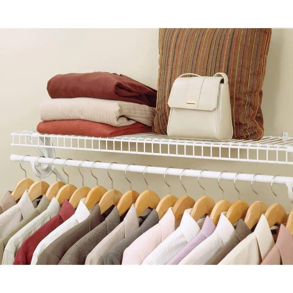 ClosetMaid SuperSlide 72 in. W x 12 in. D White Steel Wire Closet Shelf Kit with Closet Rod