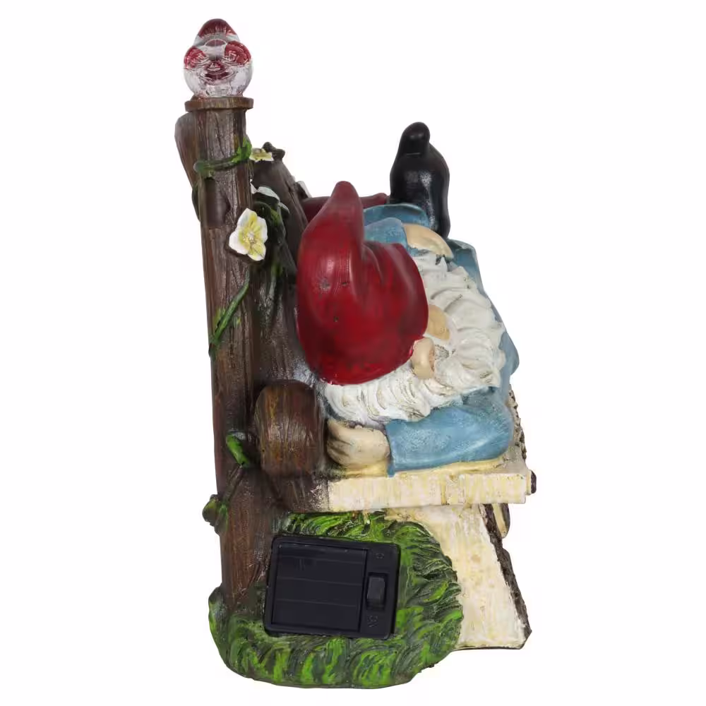 Exhart Solar Park Bench Pat Gnome Garden Statue