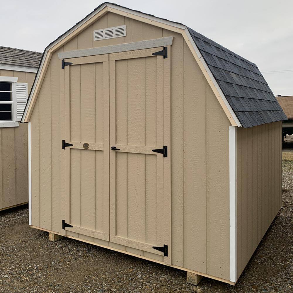 LITTLE COTTAGE CO. Value Gambrel 8 ft. x 12 ft. Wood Storage Building Precut Kit with 4 ft. Sidewalls with Floor