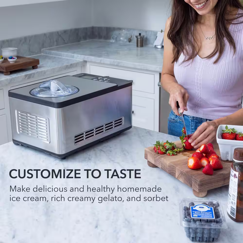 Whynter 2.1 Qt. Stainless Steel Electric Ice Cream Maker with Built-In Timer and Ice Cream Scoop