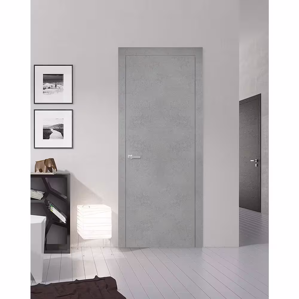 Sartodoors 0010 42 in. x 84 in. Flush No Bore Concrete Finished Pine Wood Interior Door Slab with Hardware