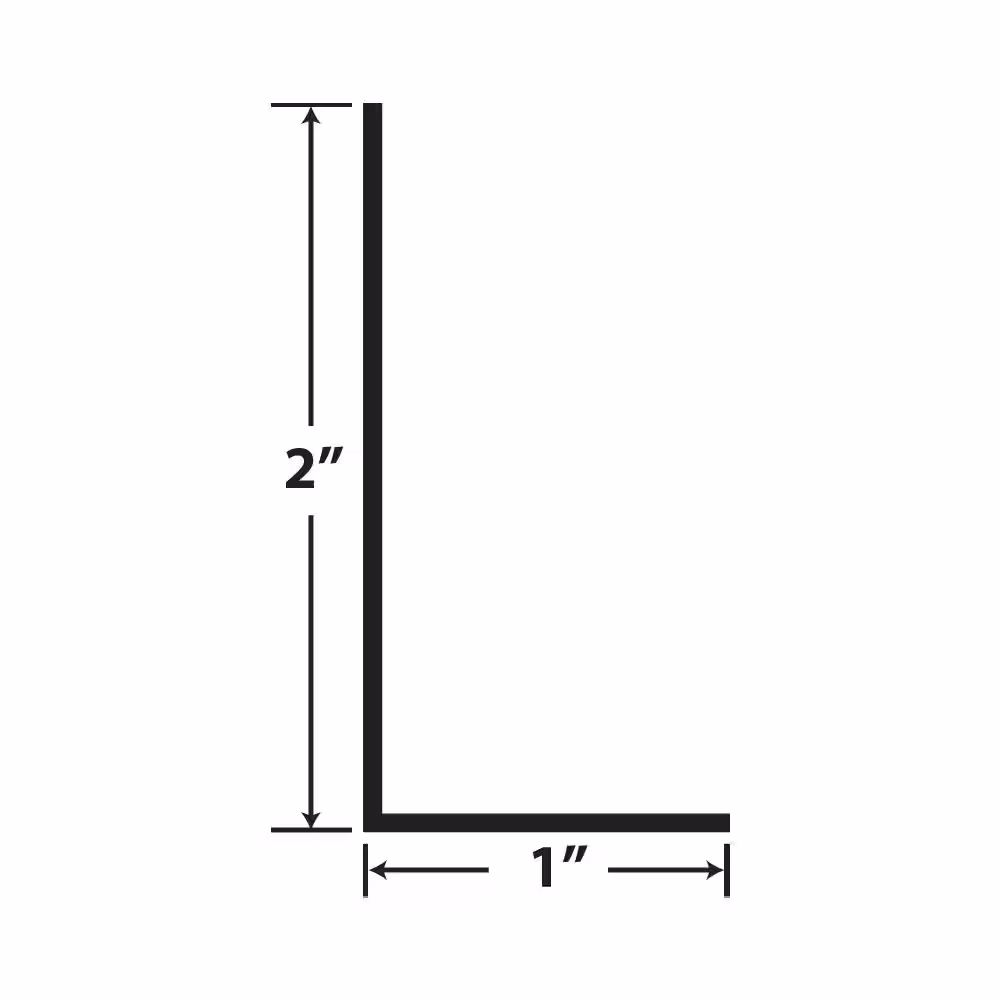 None 1 in. D x 2 in. W x 72 in. L White Styrene Plastic 90Â° Uneven Leg Angle Moulding 108 Total Lineal Feet (18-Pack)