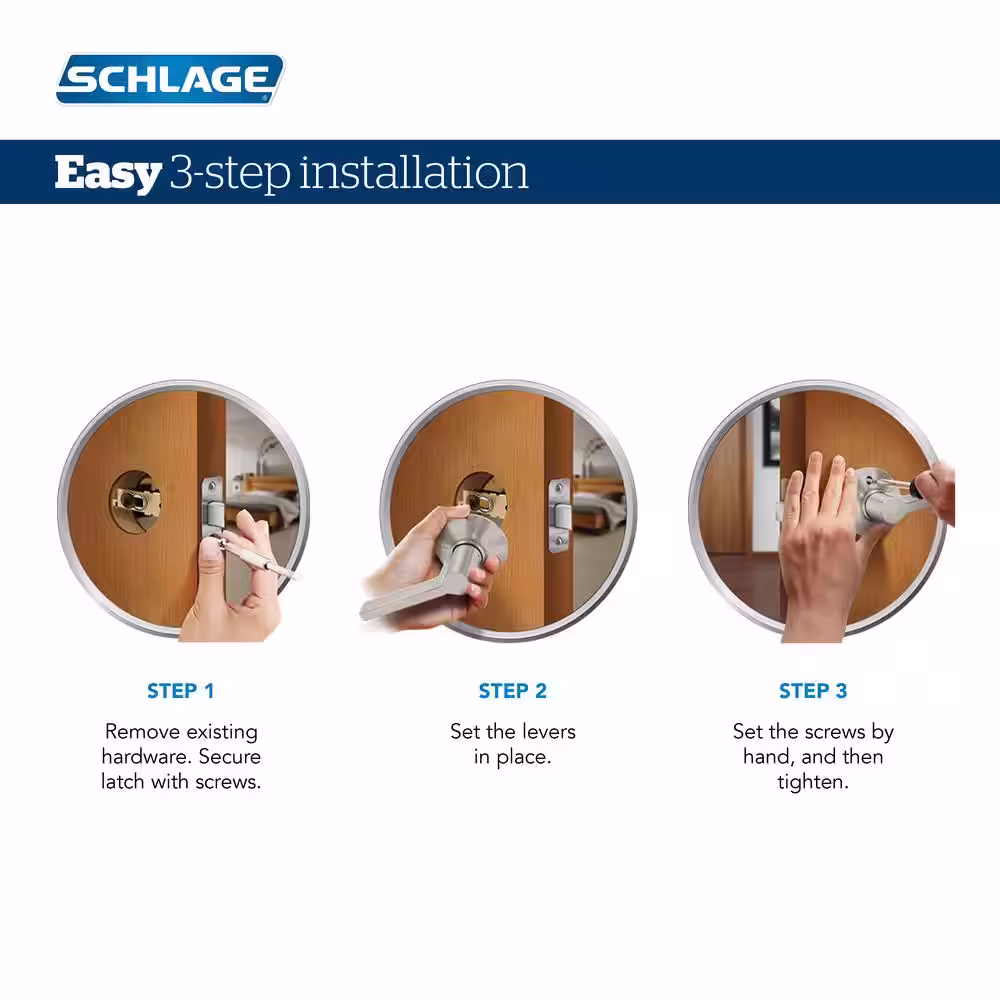 Schlage Manhattan Satin Nickel Keyed Entry Door Handle