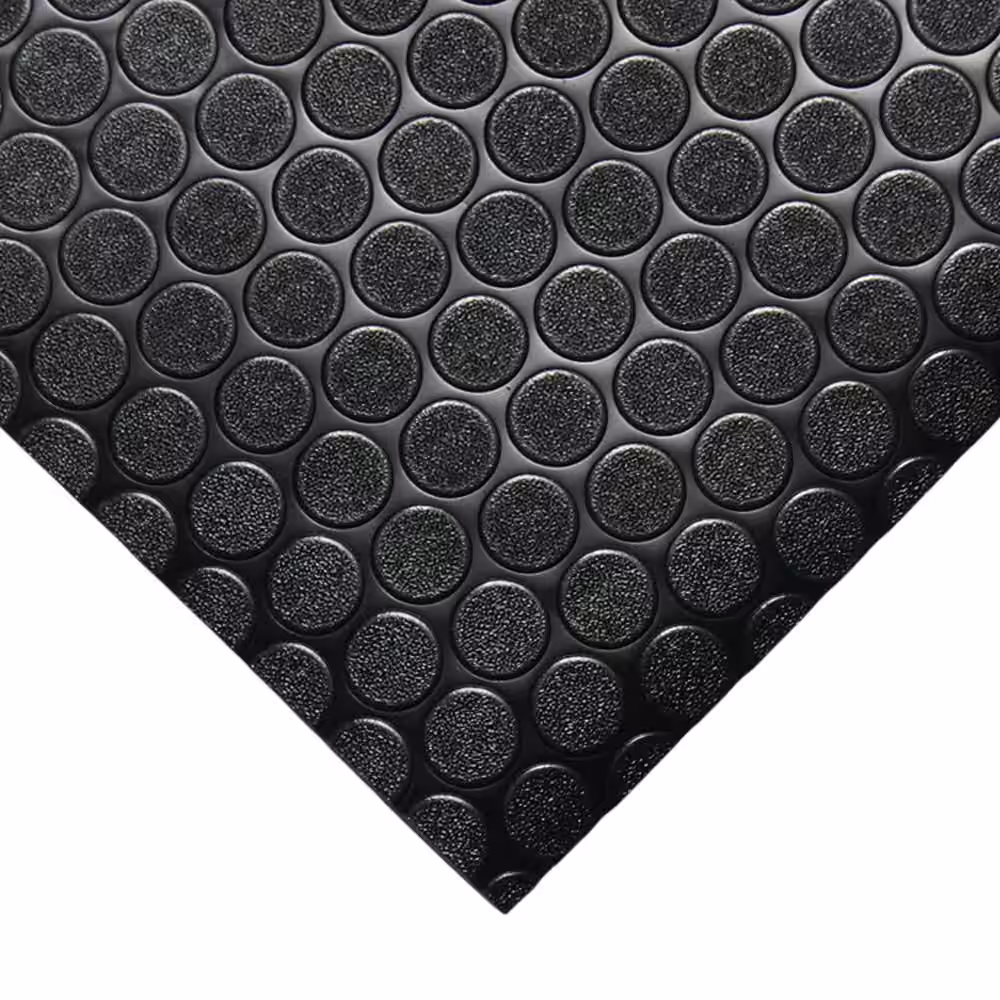 Rubber-Cal Coin Grip 4 ft. x 40 ft. Dark Grey Commercial Grade PVC Flooring