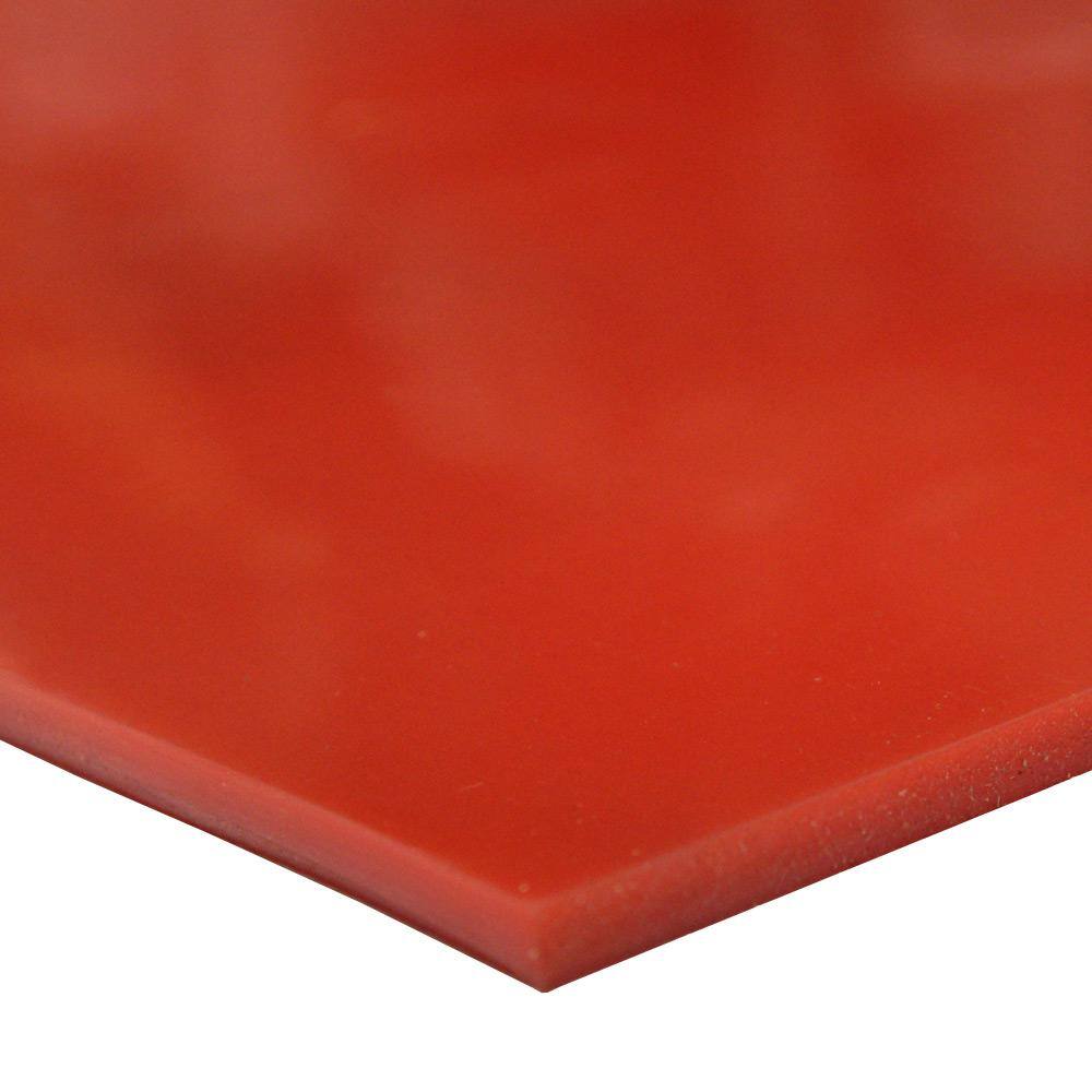 Rubber-Cal Silicone 1/8 in. x 36 in. x 24 in. Red/Orange Commercial Grade 60A Rubber Sheet