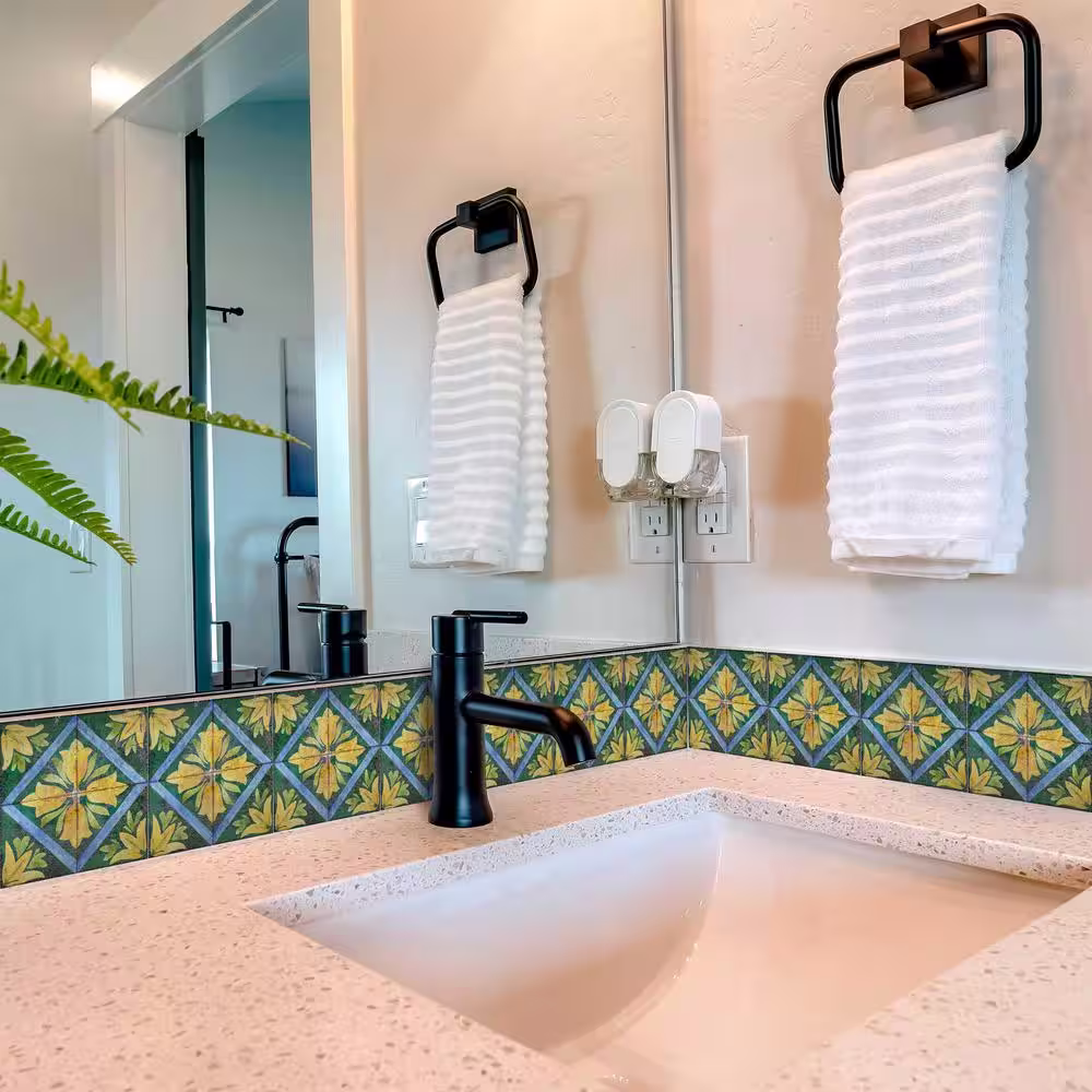 None Green, Yellow, and Blue R48 6 in. x 6 in. Vinyl Peel and Stick Tile (24-Tiles, 6 sq. ft. / pack)