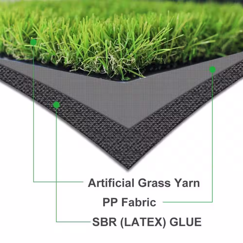 None ECO 1.38 Pile Height 10 ft. W x Cut to Length Green Artificial Grass Turf