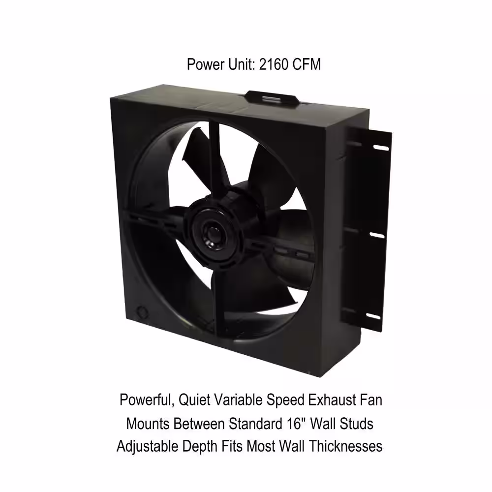 Hessaire 2160 CFM Shutter Exhaust Fan Wall Mounted